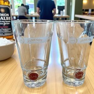 Jameson tall whiskey glass, set of 4, tumblers, no chips or cracks, vintage